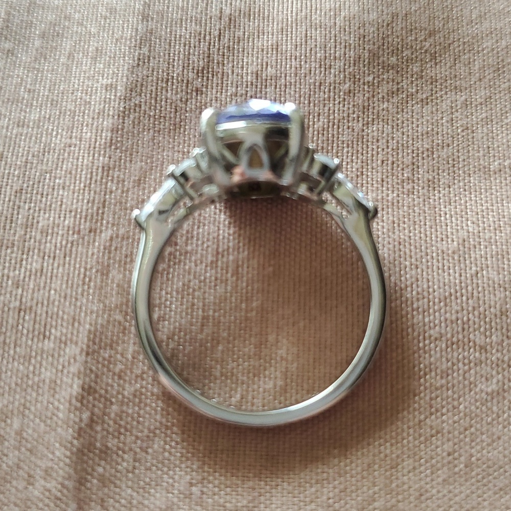STERLING SWAROVSKI PURPLE TOURMALINE RING - Picture 4 of 5
